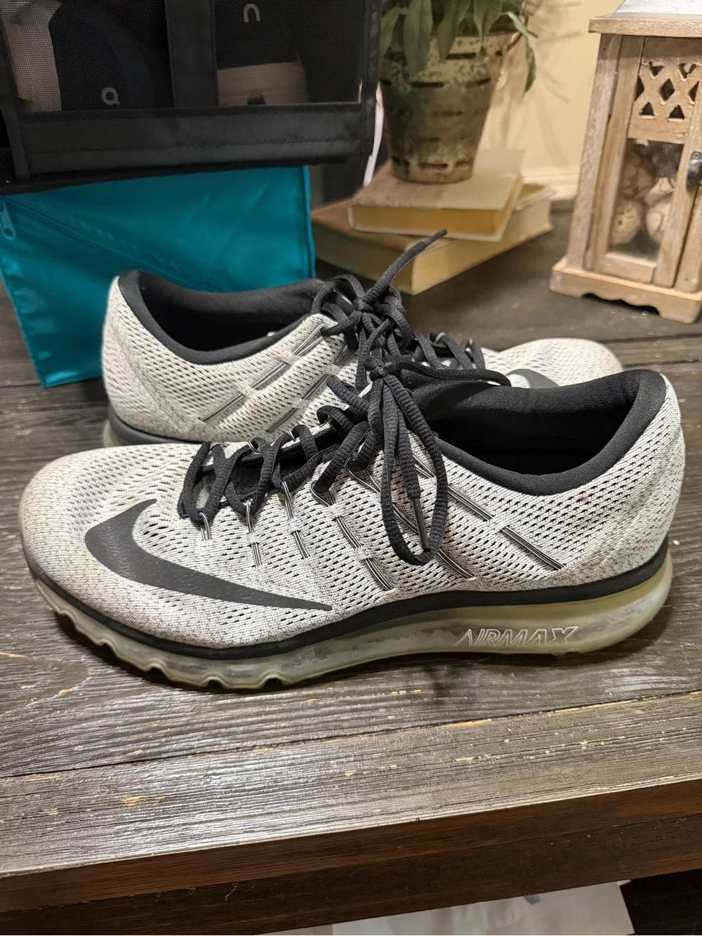 Nike Air Max Athletic Shoes - Light Gray with Black